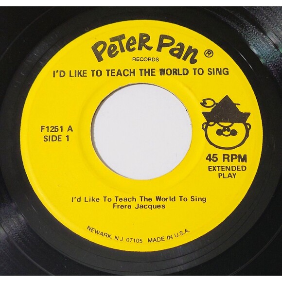 Peter Pan Players I'd Like To Teach The World To Sing EP 45 RPM Children's VG - Picture 1 of 2